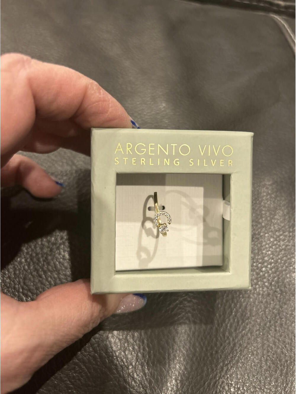 ARGENTO VIVO Sterling silver ring with CZ . New in box